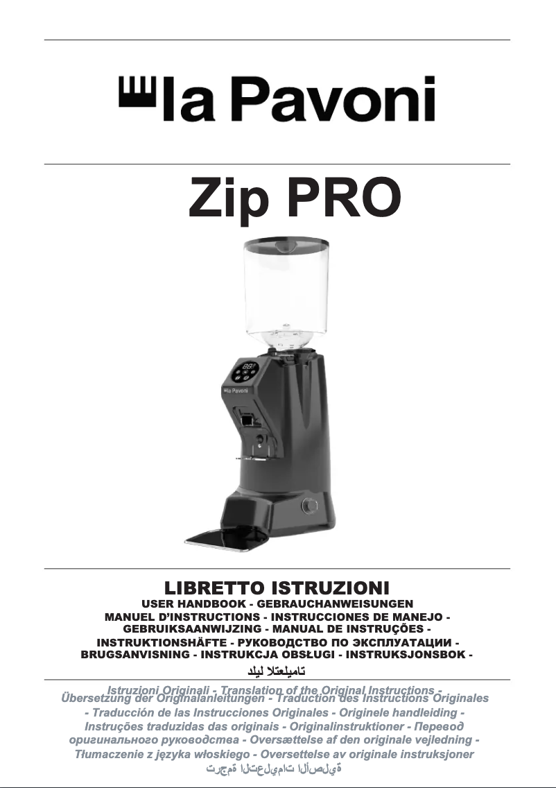 Page n°1 - Manuel utilisateur la Pavoni Zip PRO