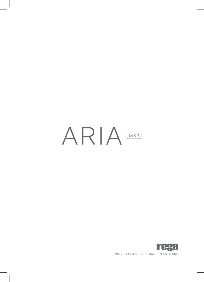 Image de la première page du manuel de l'appareil Aria MK3