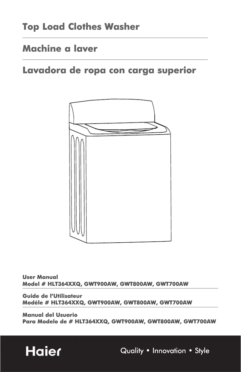 Page n°1 - Manuel utilisateur Haier GWT900AW