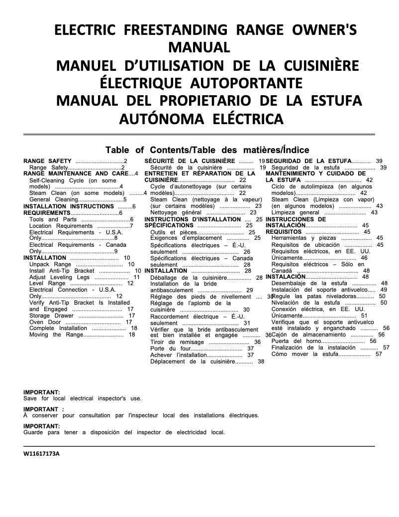 Image de la première page du manuel de l'appareil WFES3530RS