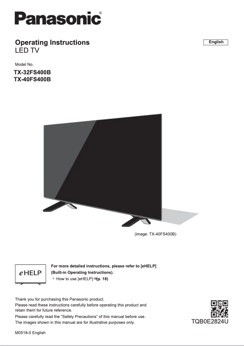 Página 1 del manual Guía de inicio rápido Panasonic TX-32FS400B