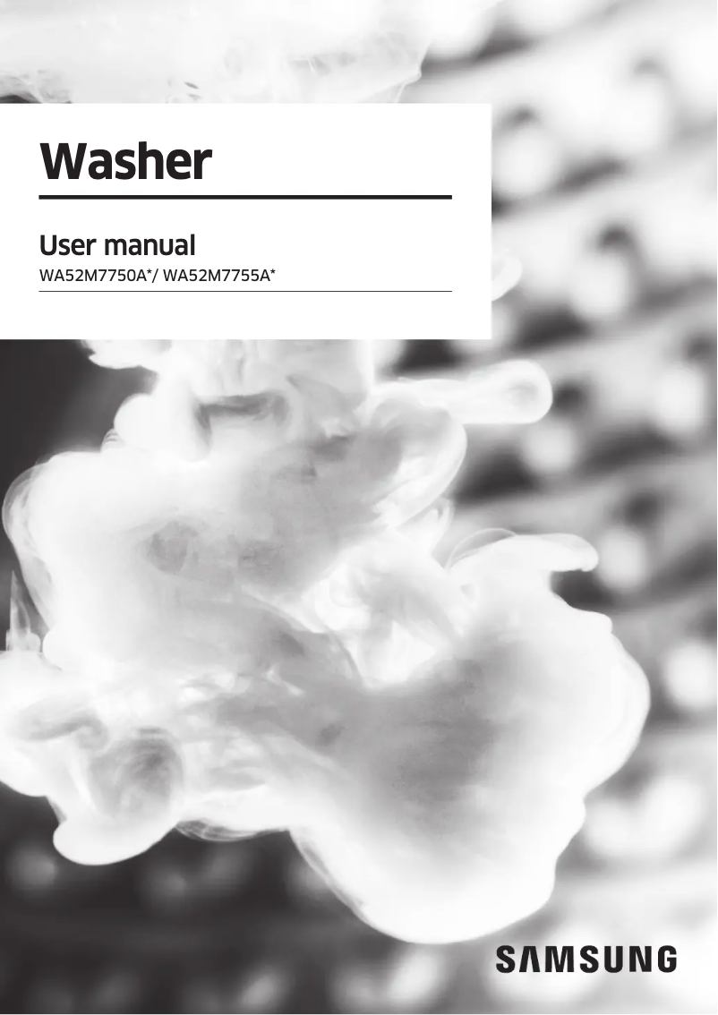 Page 1 de la notice Manuel utilisateur Samsung WA52M7750AV