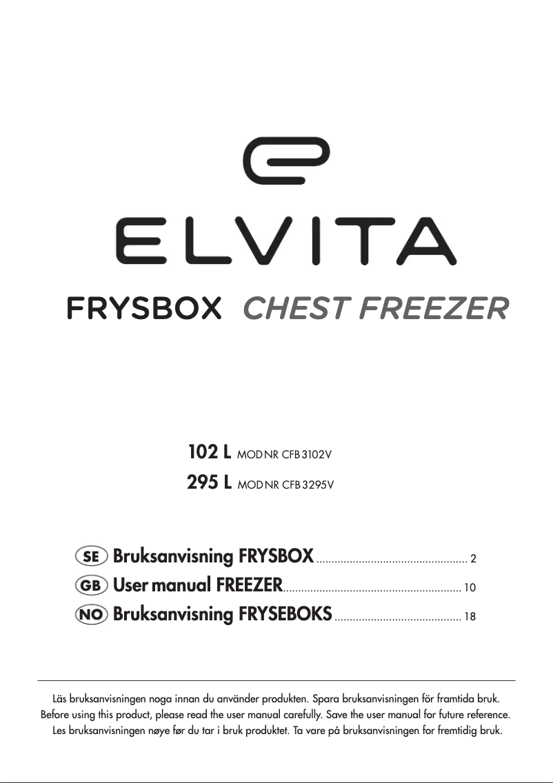 Image de la première page du manuel de l'appareil CFB3102V