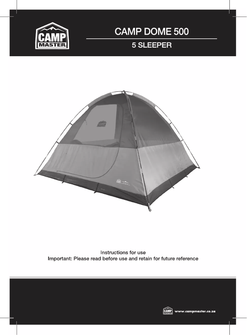 Image de la première page du manuel de l'appareil Camp Dome 500