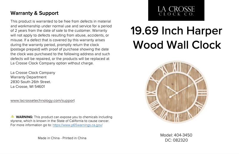 Page 1 de la notice Manuel utilisateur La Crosse Technology 404-3450