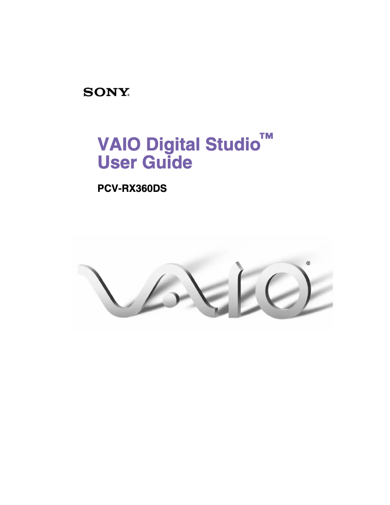 Page 1 de la notice Manuel utilisateur Sony Vaio PCV-RX360DS