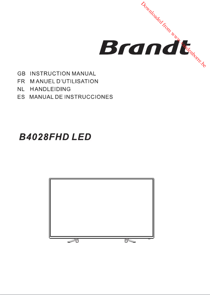 Page 1 de la notice Manuel utilisateur Brandt B4028FHD