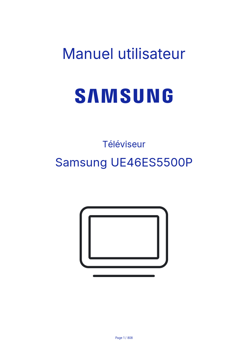 Page n°1 - Manuel utilisateur Samsung UE46ES5500P