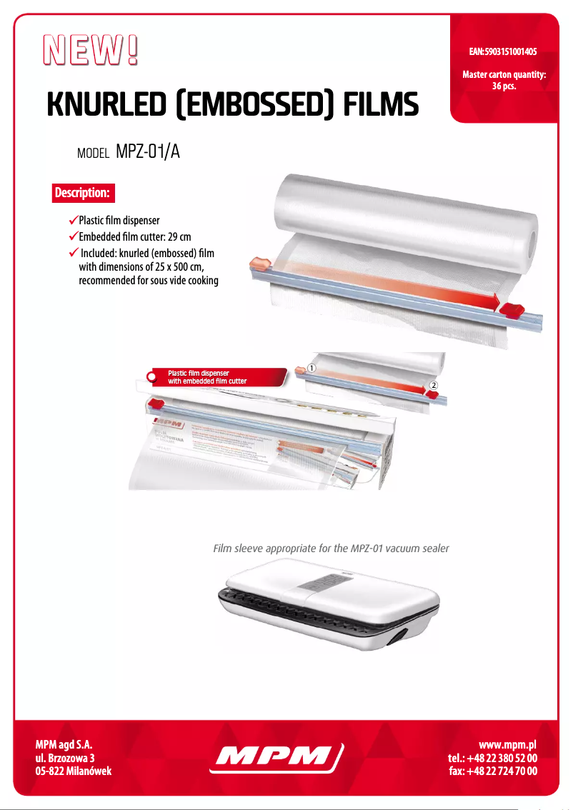Page 1 de la notice Manuel utilisateur MPM MPZ-A/01