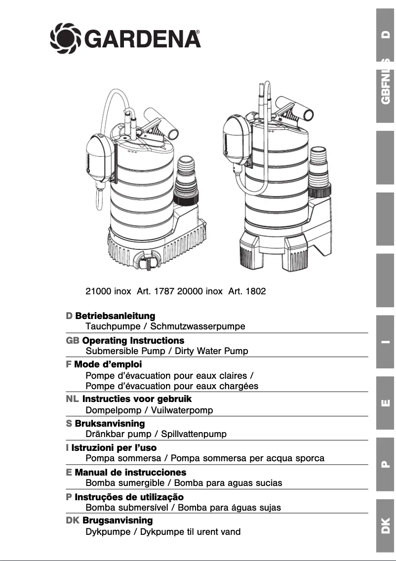 Image de la première page du manuel de l'appareil 20000 inox