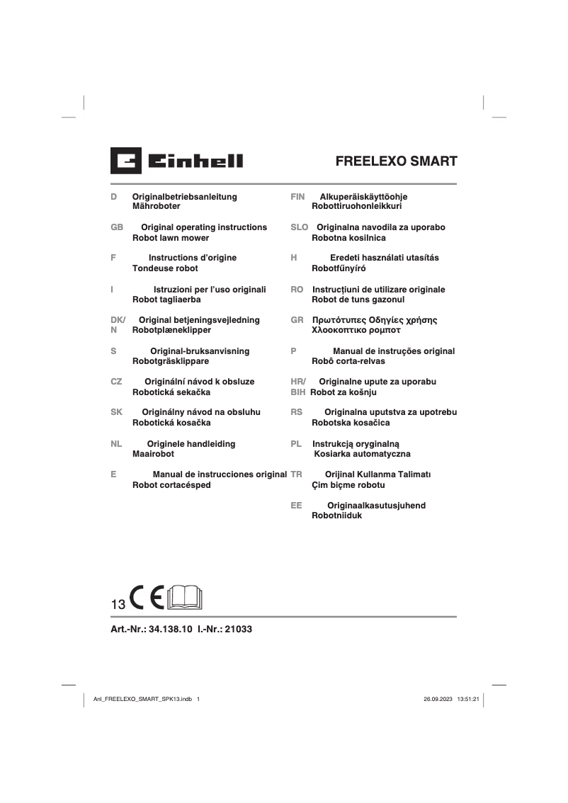 Página 1 del manual Manual de usuario Einhell Freelexo SMART 750 LCD+