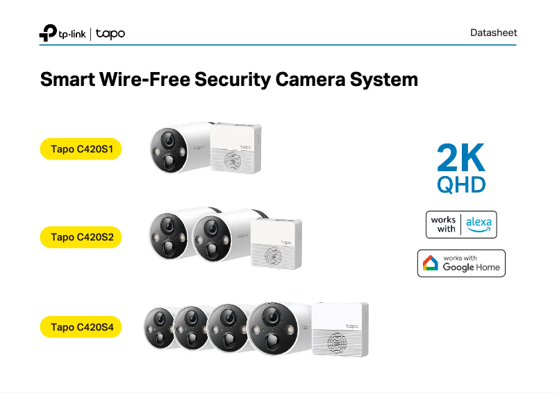 Page 1 de la notice Fiche technique TP-Link Tapo C420