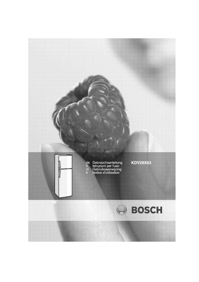 Page n°1 - Manuel utilisateur Bosch KDV29X63