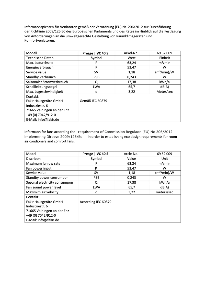Image de la première page du manuel de l'appareil Prestige VC 40 S
