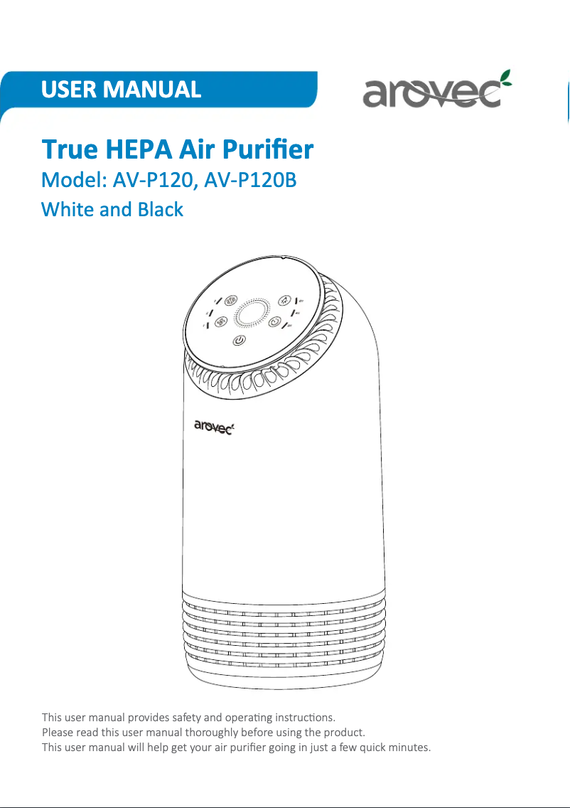 Page n°1 - Manuel utilisateur Arovec AV-P120