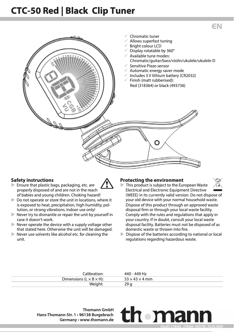 Imagen de la primera página del manual del dispositivo CTC-50