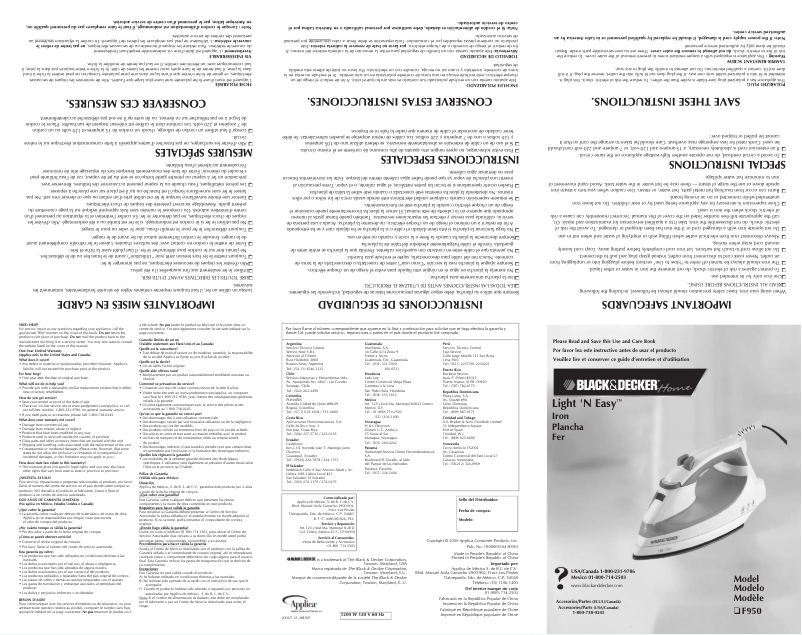 Image de la première page du manuel de l'appareil F950