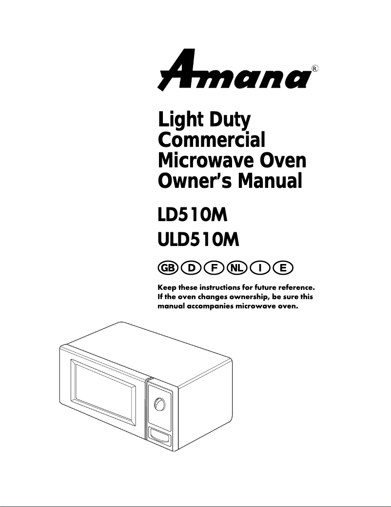 Página 1 del manual Manual de usuario Amana LD510M