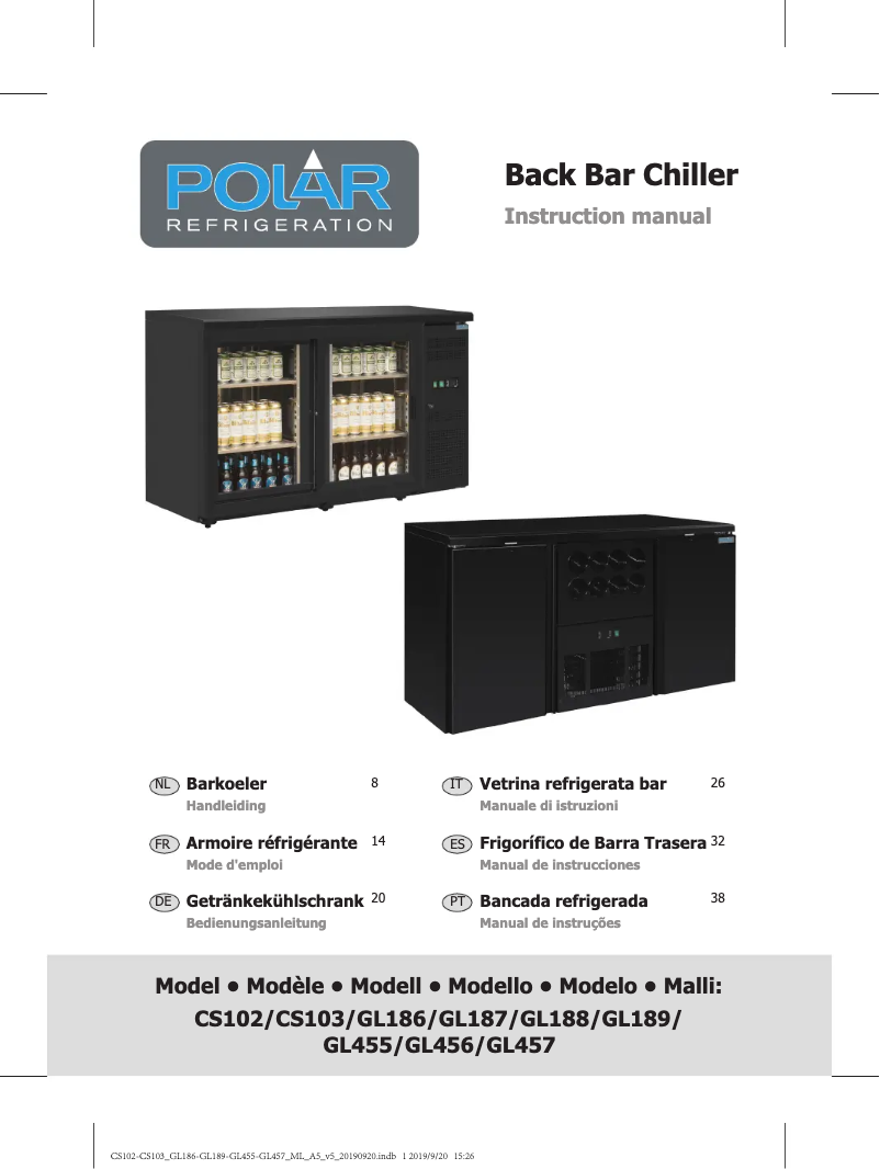 Page 1 de la notice Manuel utilisateur Polar CS103