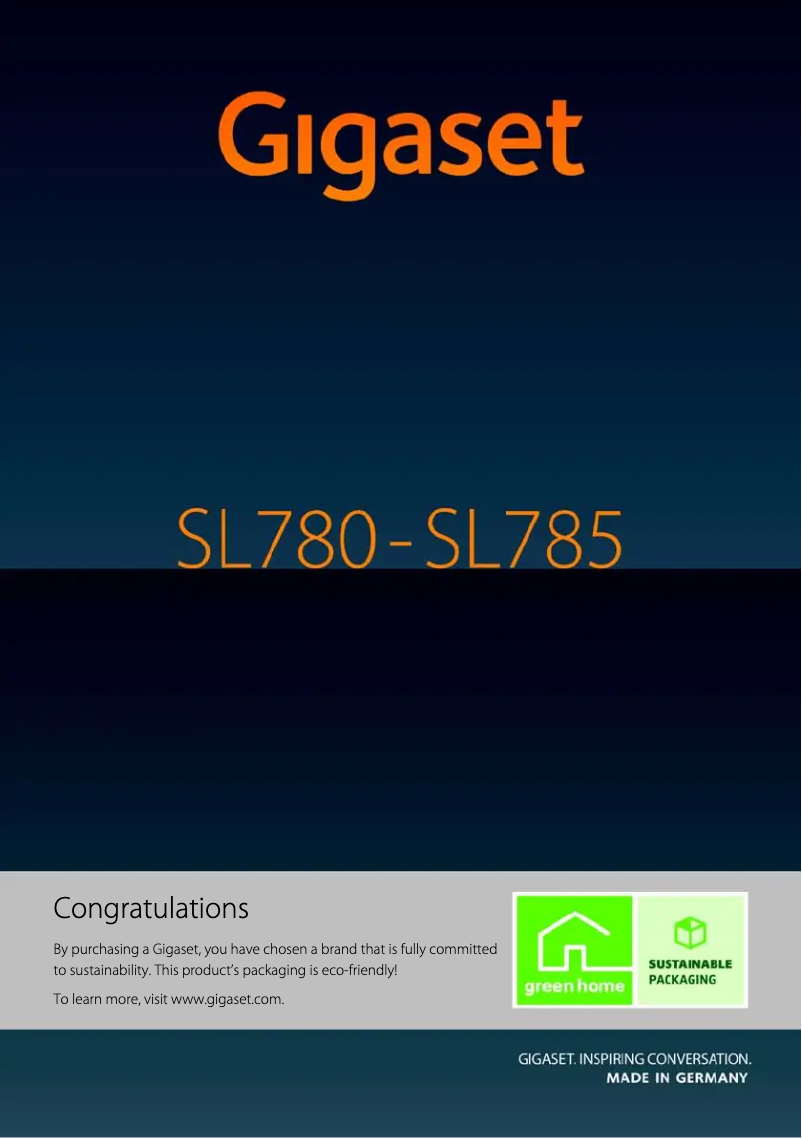 Page 1 of the manual User Manual Gigaset SL785