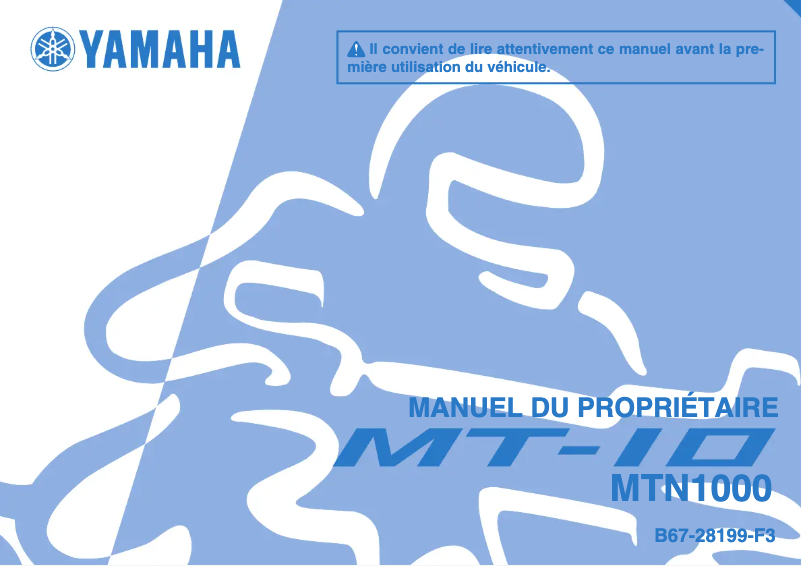 Page 1 de la notice Manuel utilisateur Yamaha MT10 (2019)