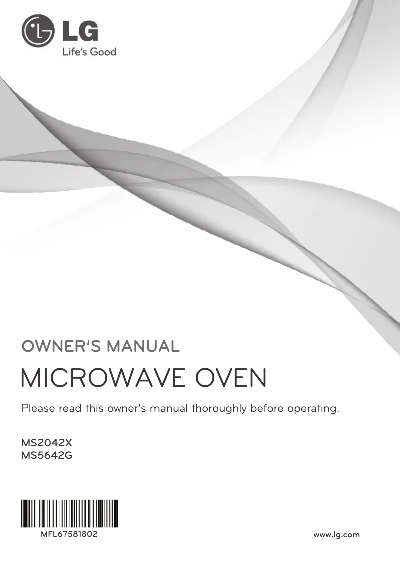 Page 1 de la notice Manuel utilisateur LG MS2042X