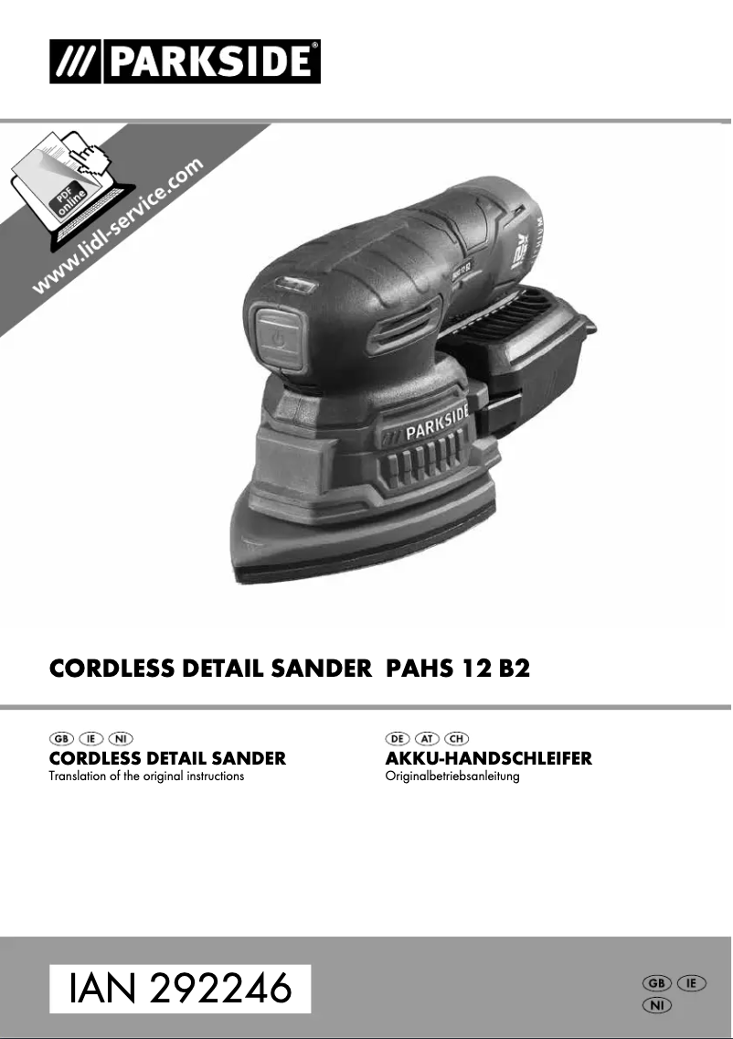 Página 1 del manual Manual de usuario Parkside PAHS 12 B2