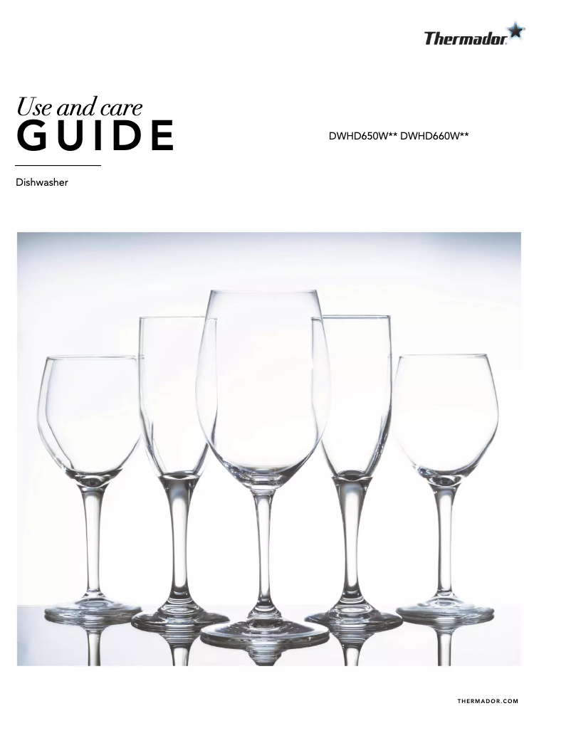 Page 1 of the manual Use and Maintenance Manual Thermador DWHD650WPR