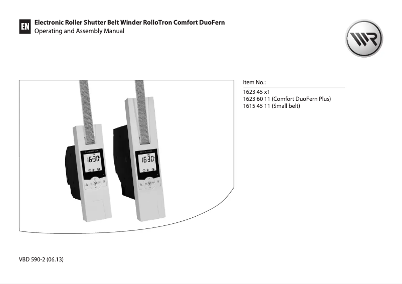Page n°1 - Manuel utilisateur RADEMACHER RolloTron Comfort DuoFern 1800