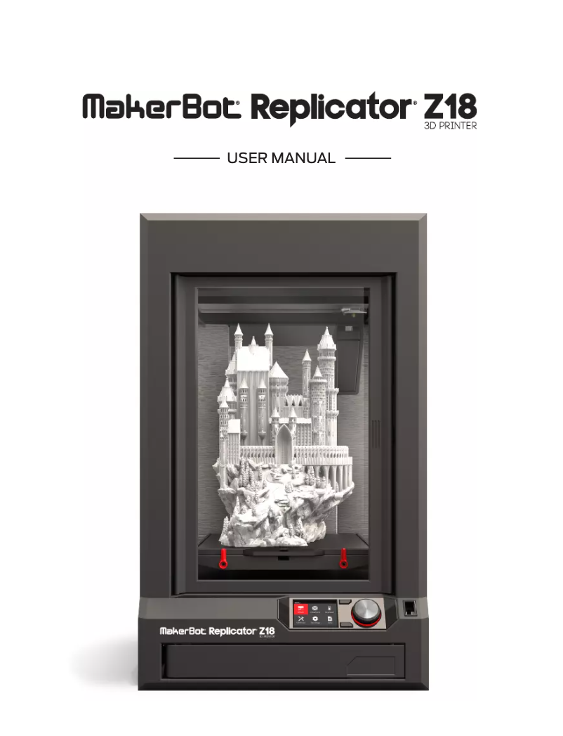 Page 1 de la notice Manuel utilisateur MakerBot Replicator Z18