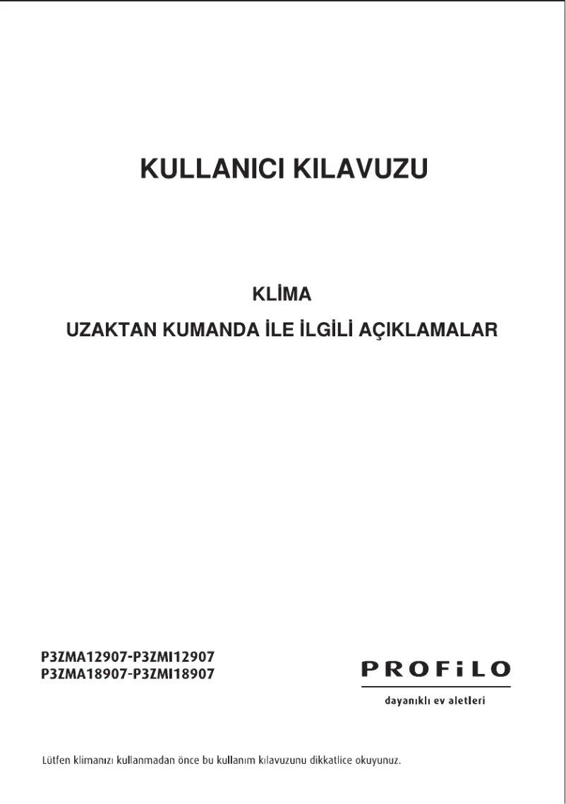 Page 1 de la notice Manuel utilisateur Profilo P3ZMA12907
