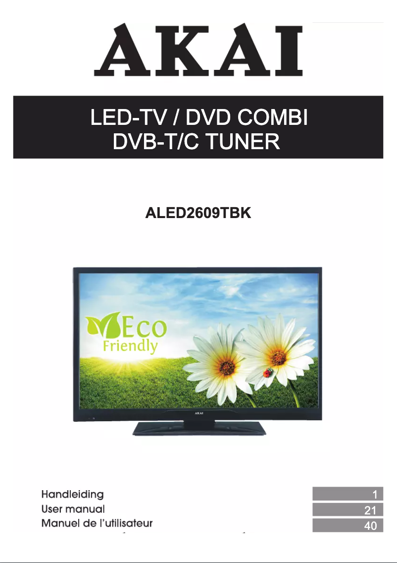 Image de la première page du manuel de l'appareil ALED2609TBK