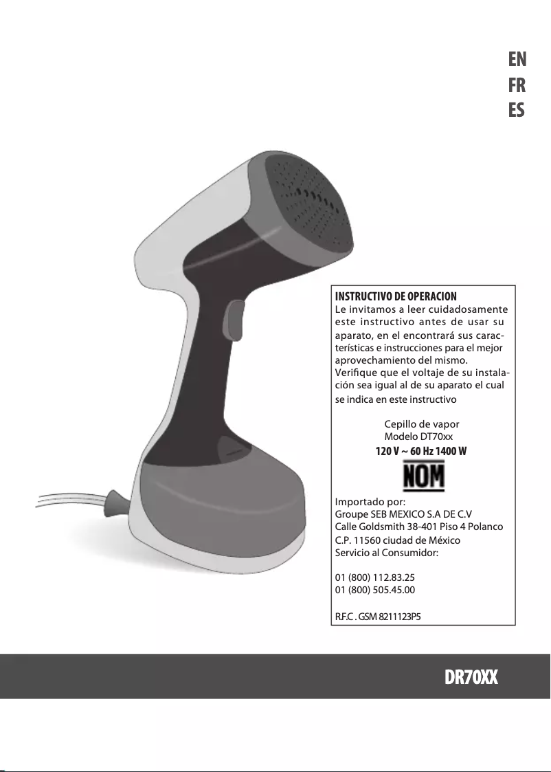 Page 1 de la notice Manuel utilisateur Rowenta X-Cel Steam Compact DR7071