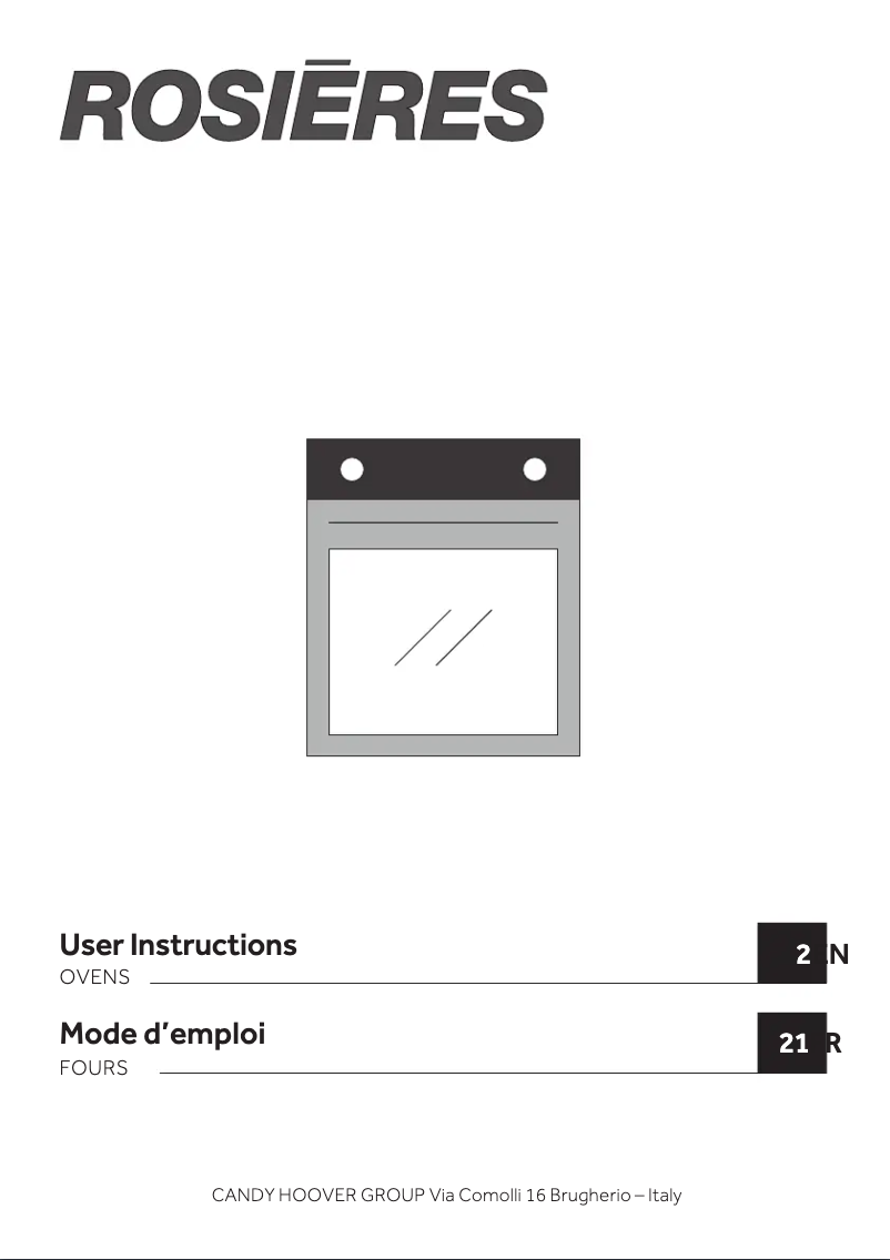 Page 1 de la notice Manuel utilisateur Rosieres RFC5M594PN WIFI