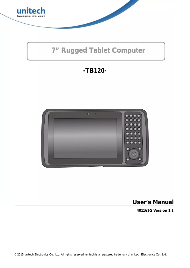 Page 1 de la notice Manuel utilisateur Unitech TB120