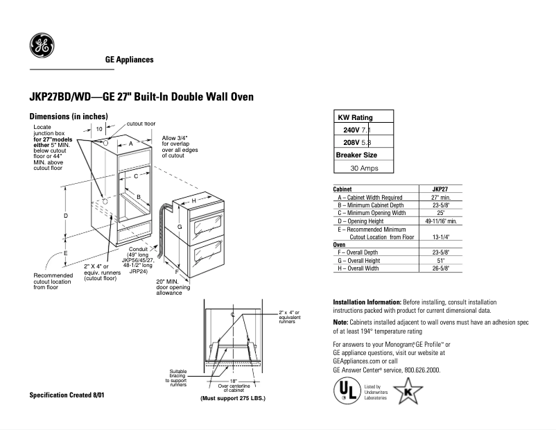 Image de la première page du manuel de l'appareil JKP27WDWW