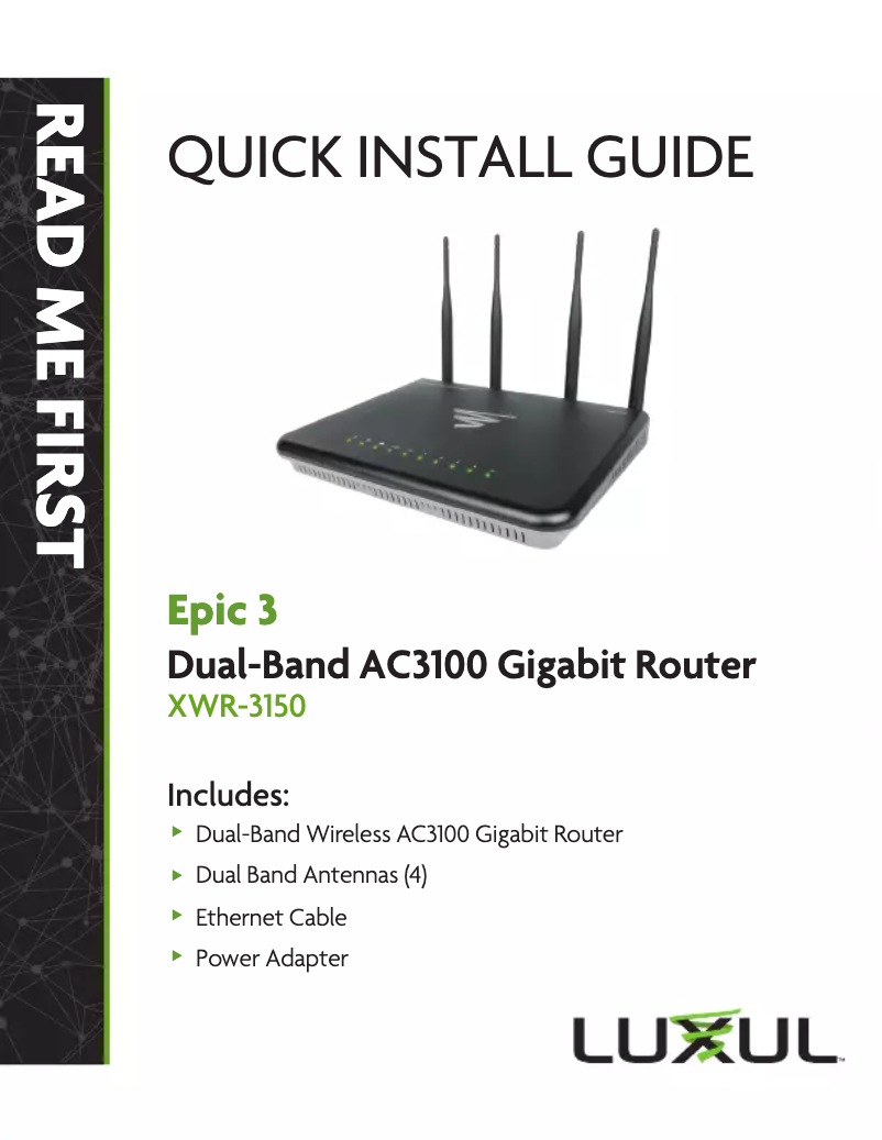 Page 1 de la notice Manuel utilisateur Luxul XWR-3150