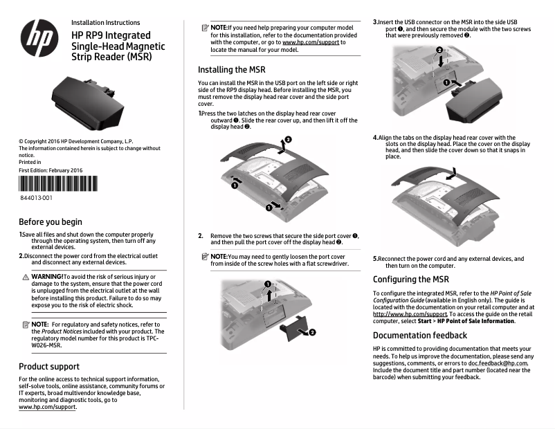 Image de la première page du manuel de l'appareil RP9 G1