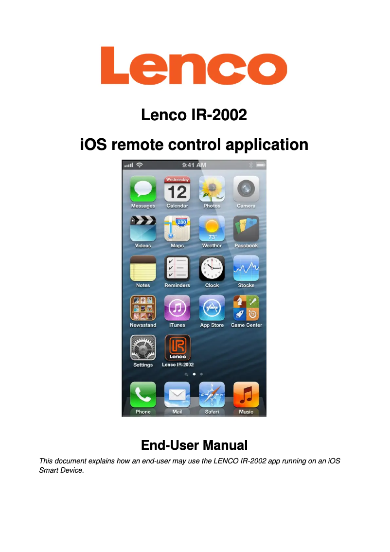 Image de la première page du manuel de l'appareil IR-2002 iOS