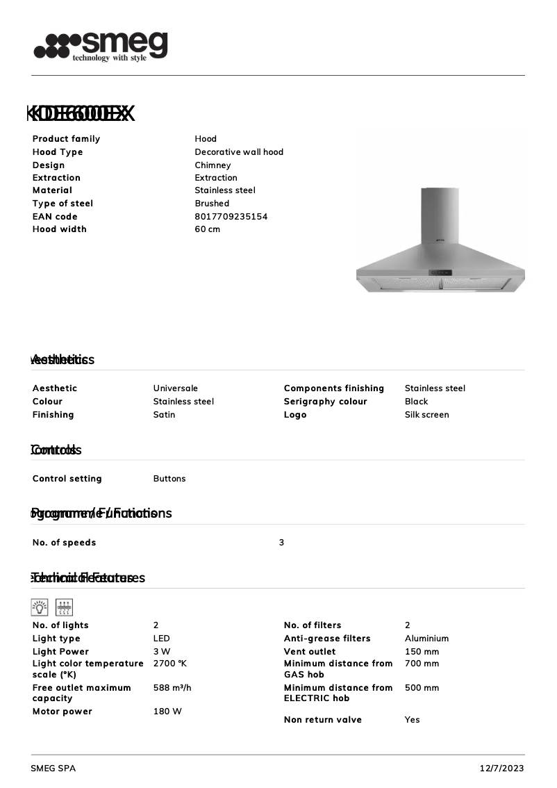 Image de la première page du manuel de l'appareil KDE600EX