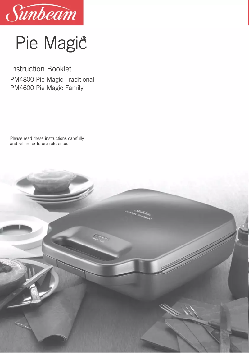 Image de la première page du manuel de l'appareil Pie Magic PM4210