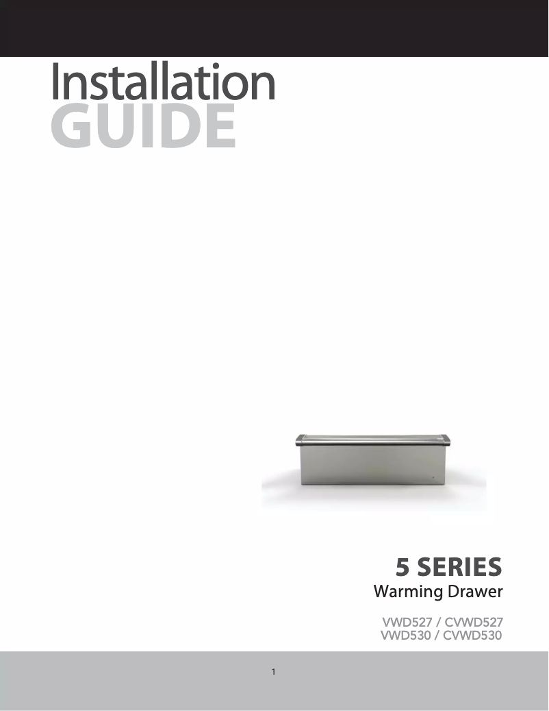 Page 1 de la notice Guide d'installation Viking VWD527WH