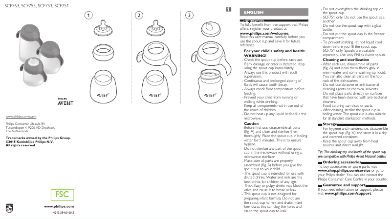 Page n°1 - Manuel utilisateur Philips AVENT SCF753