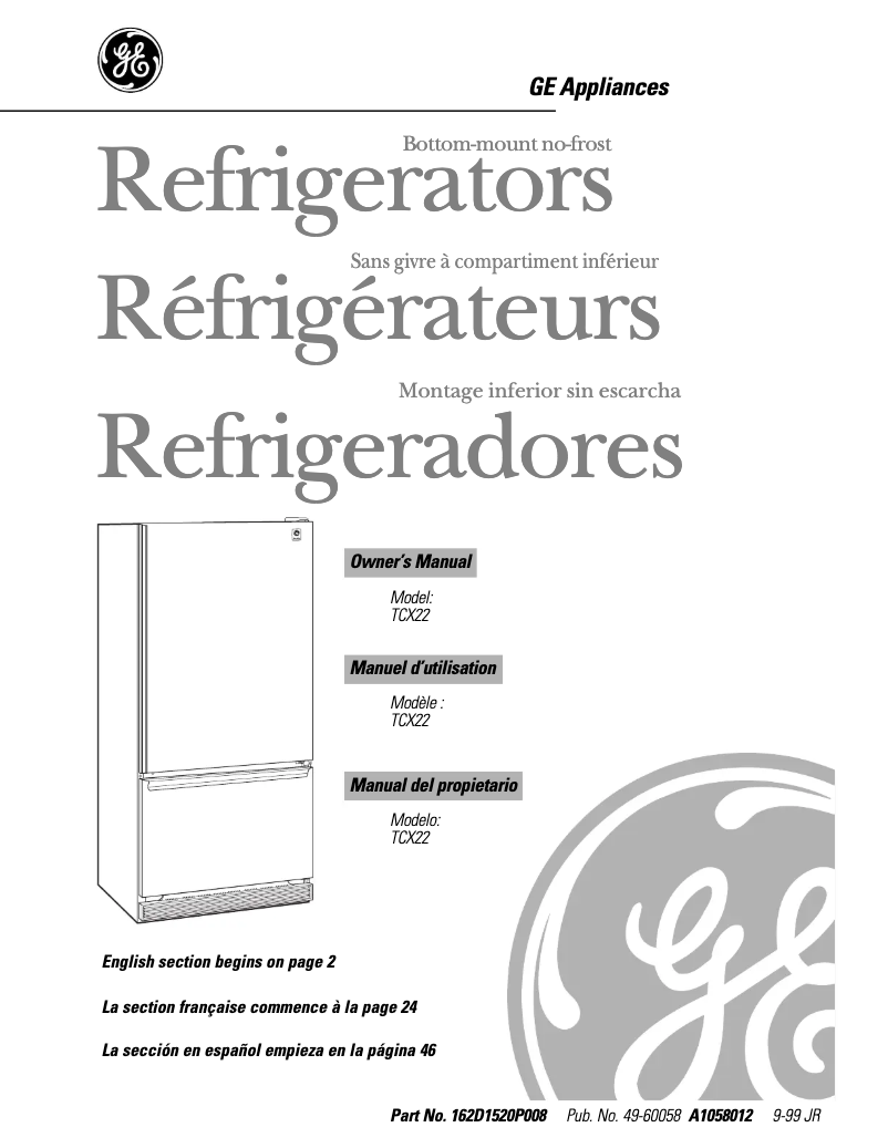Page n°1 - Manuel d'utilisation et d'entretien GE Profile TCX22PACWW