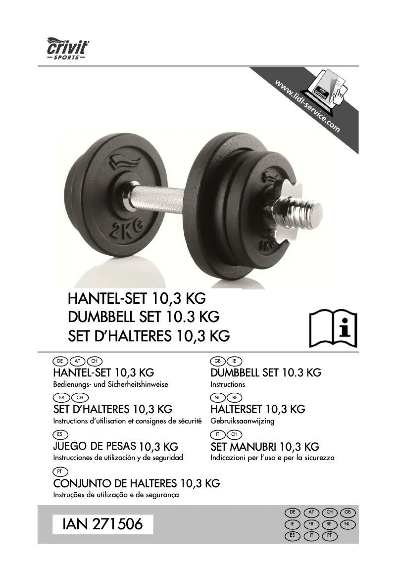 Page 1 de la notice Manuel utilisateur Crivit IAN 271506