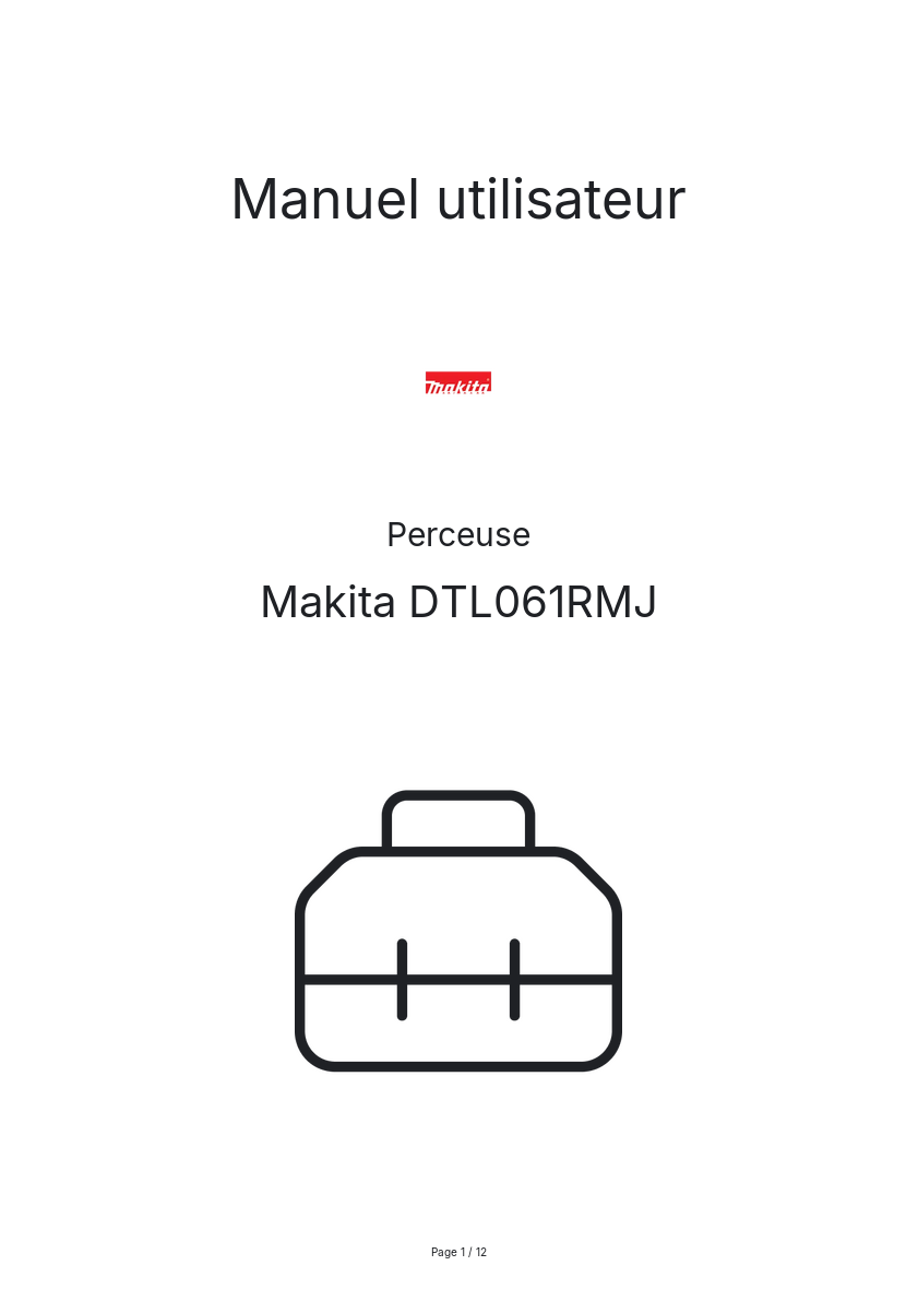 Page n°1 - Manuel utilisateur Makita DTL061RMJ