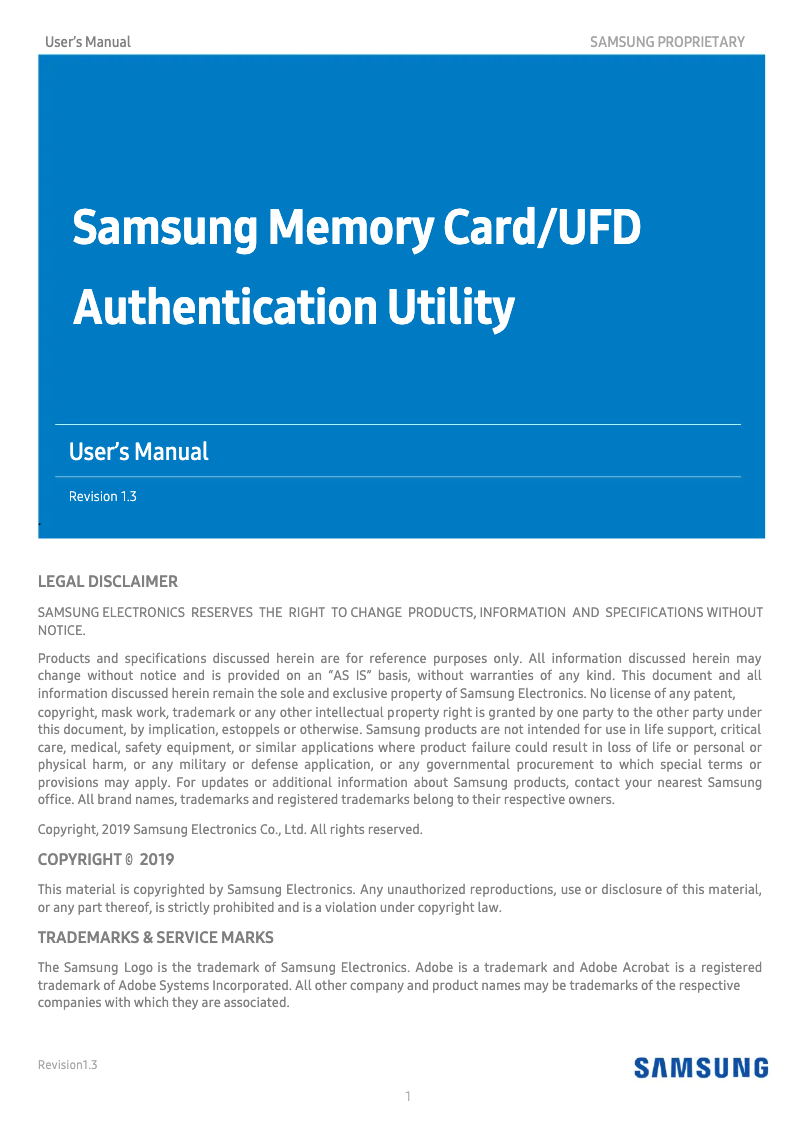 Page 1 de la notice Manuel utilisateur Samsung PRO ENDURANCE