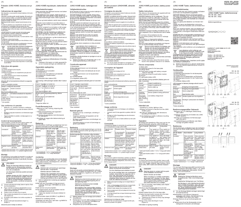 Page 1 de la notice Manuel utilisateur JUNG BTLSCD1001