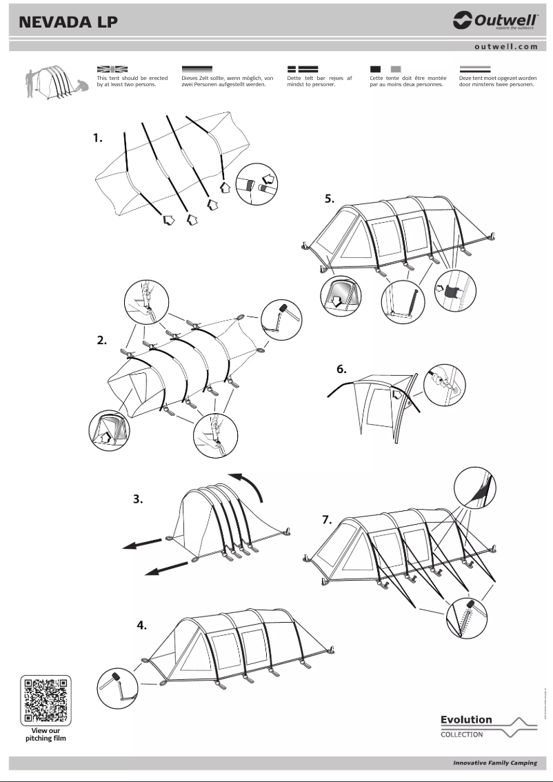 Page 1 de la notice Manuel utilisateur Outwell Evolution Nevada LP