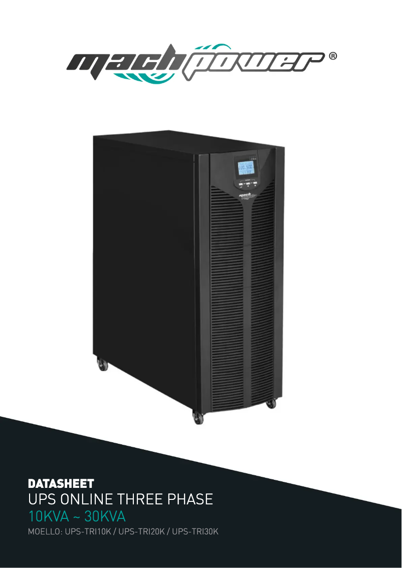 Page 1 of the manual User Manual Mach Power UPS-TRI20K